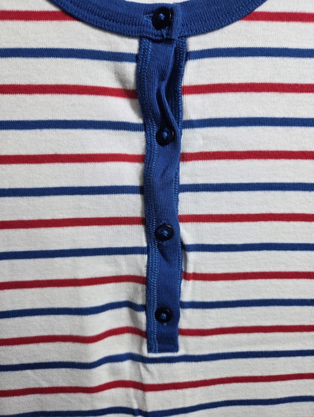 Hanna Andersson Organic Cotton Striped Henley Tank Dress Large Nautical ⛵️❤️ - Picture 4 of 11